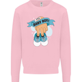 A Baby Boy Gender Reveal Christening Pregnancy Kids Sweatshirt Jumper Light Pink