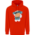 A Baby Boy Gender Reveal Christening Pregnancy Mens 80% Cotton Hoodie Bright Red