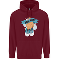 A Baby Boy Gender Reveal Christening Pregnancy Mens 80% Cotton Hoodie Maroon