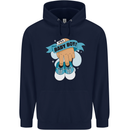 A Baby Boy Gender Reveal Christening Pregnancy Mens 80% Cotton Hoodie Navy Blue