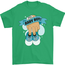 A Baby Boy Gender Reveal Christening Pregnancy Mens T-Shirt 100% Cotton Irish Green