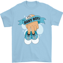 A Baby Boy Gender Reveal Christening Pregnancy Mens T-Shirt 100% Cotton Light Blue