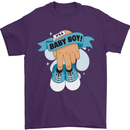 A Baby Boy Gender Reveal Christening Pregnancy Mens T-Shirt 100% Cotton Purple