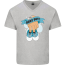 A Baby Boy Gender Reveal Christening Pregnancy Mens V-Neck Cotton T-Shirt Sports Grey