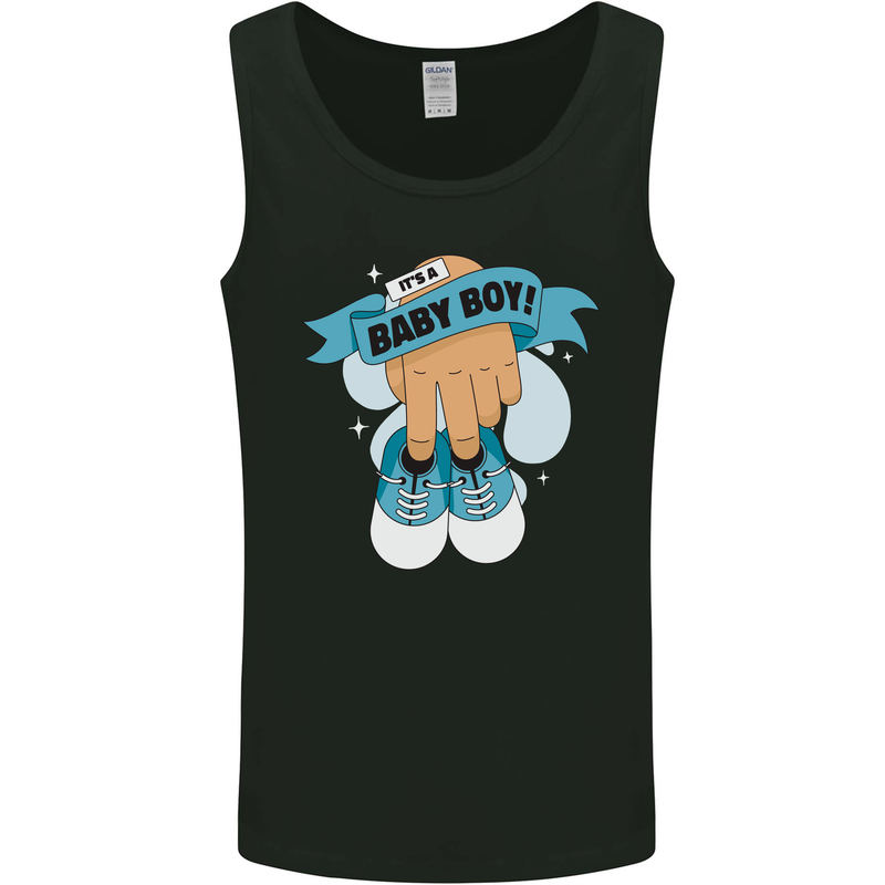 A Baby Boy Gender Reveal Christening Pregnancy Mens Vest Tank Top Black