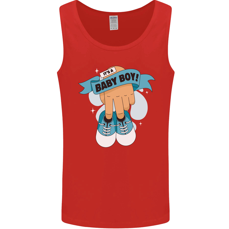 A Baby Boy Gender Reveal Christening Pregnancy Mens Vest Tank Top Red