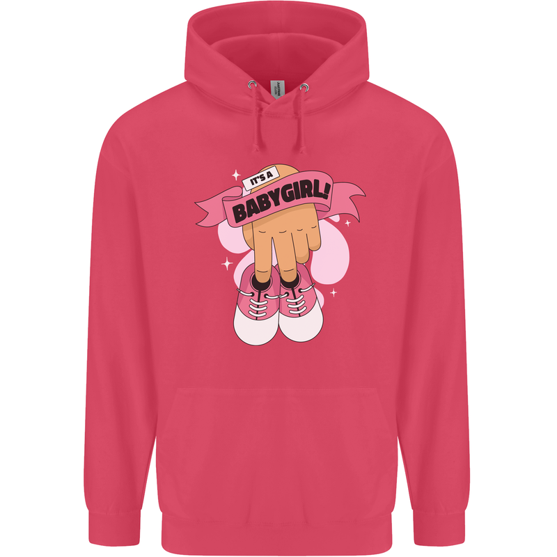 A Baby Girl Gender Reveal Christening Pregnancy Childrens Kids Hoodie Heliconia