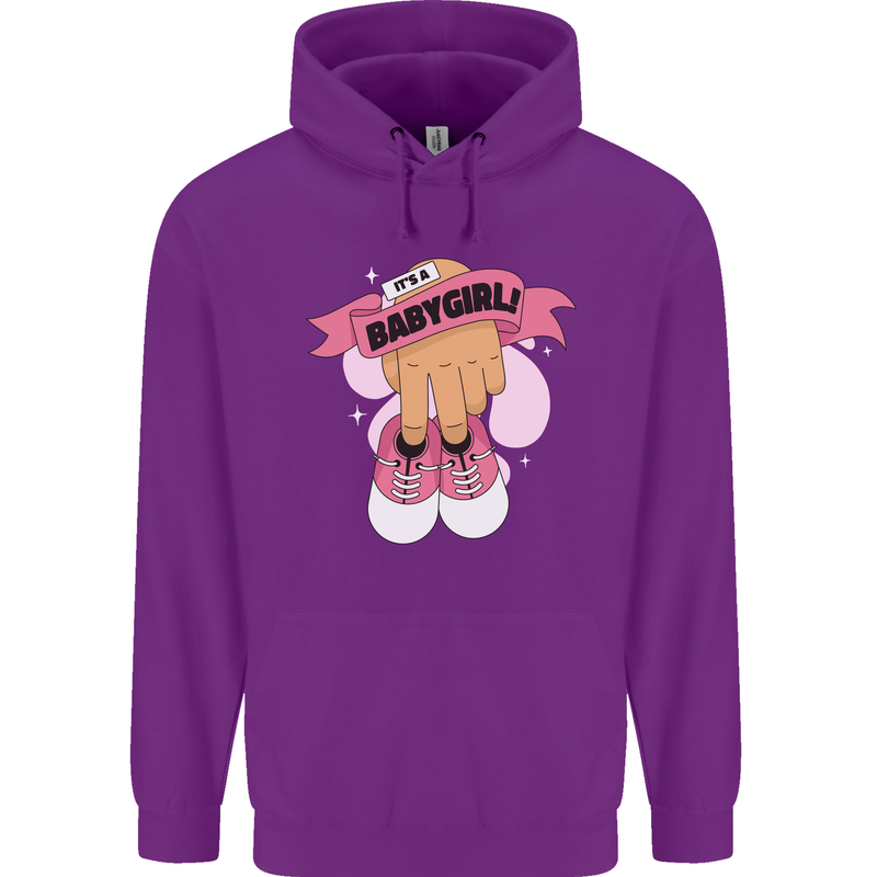 A Baby Girl Gender Reveal Christening Pregnancy Childrens Kids Hoodie Purple