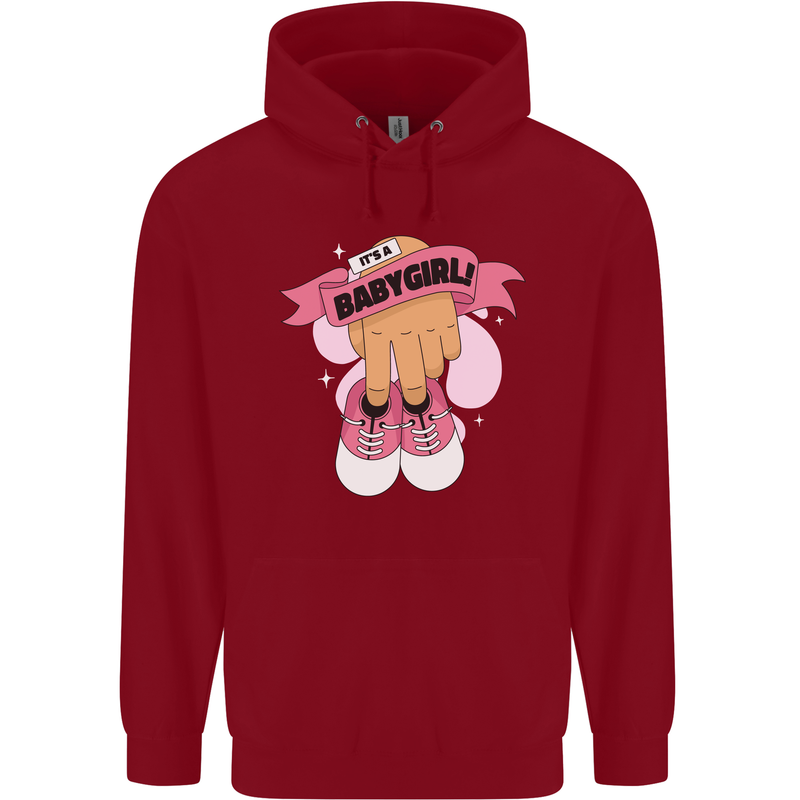 A Baby Girl Gender Reveal Christening Pregnancy Childrens Kids Hoodie Red