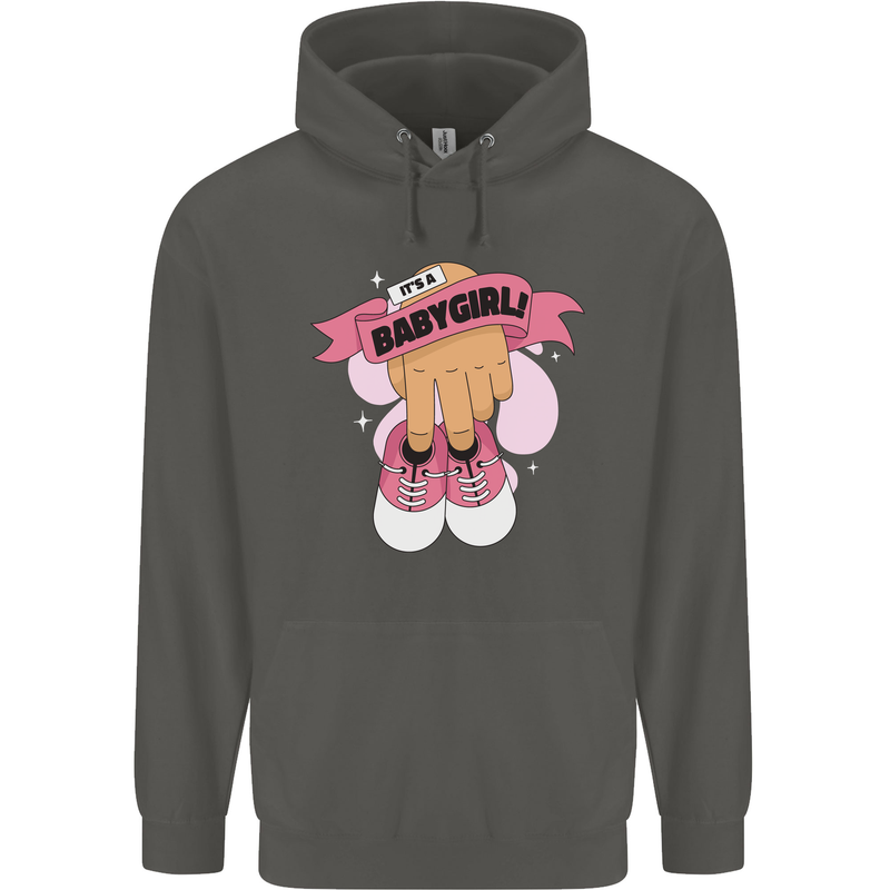 A Baby Girl Gender Reveal Christening Pregnancy Childrens Kids Hoodie Storm Grey
