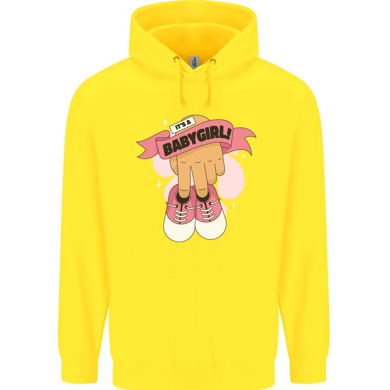 A Baby Girl Gender Reveal Christening Pregnancy Childrens Kids Hoodie Yellow