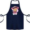 A Baby Girl Gender Reveal Christening Pregnancy Cotton Apron 100% Organic Navy Blue