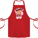 A Baby Girl Gender Reveal Christening Pregnancy Cotton Apron 100% Organic Red