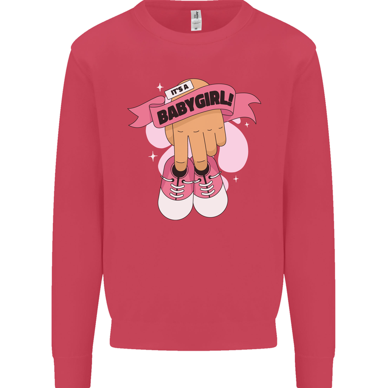 A Baby Girl Gender Reveal Christening Pregnancy Kids Sweatshirt Jumper Heliconia