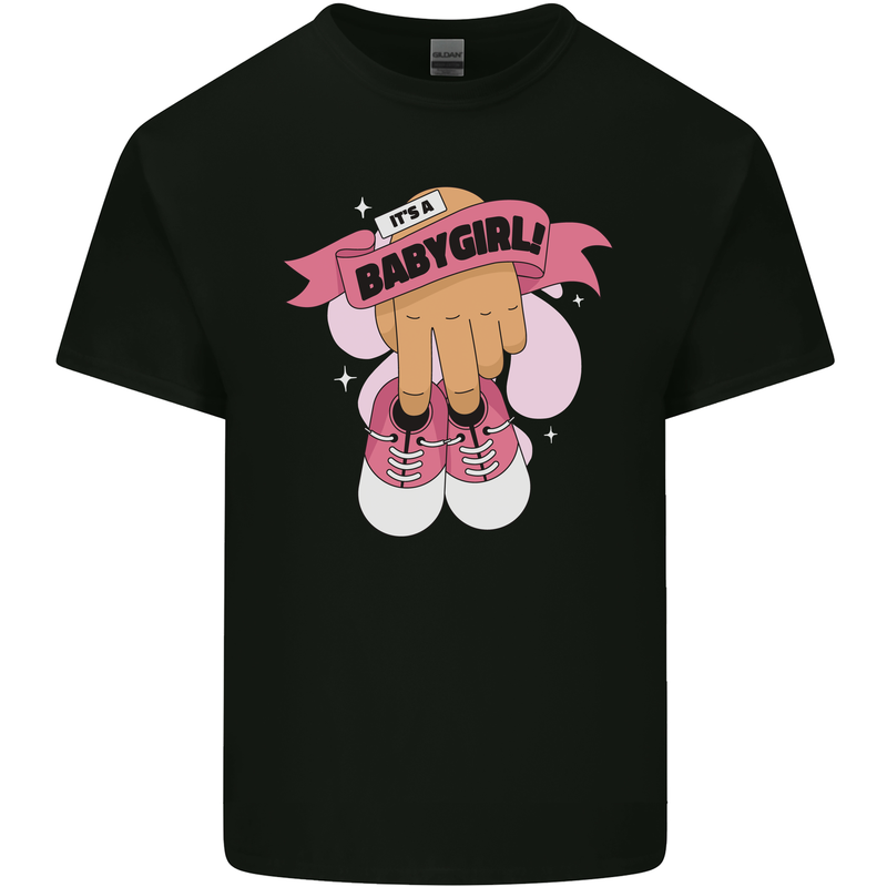 A Baby Girl Gender Reveal Christening Pregnancy Kids T-Shirt Childrens Black
