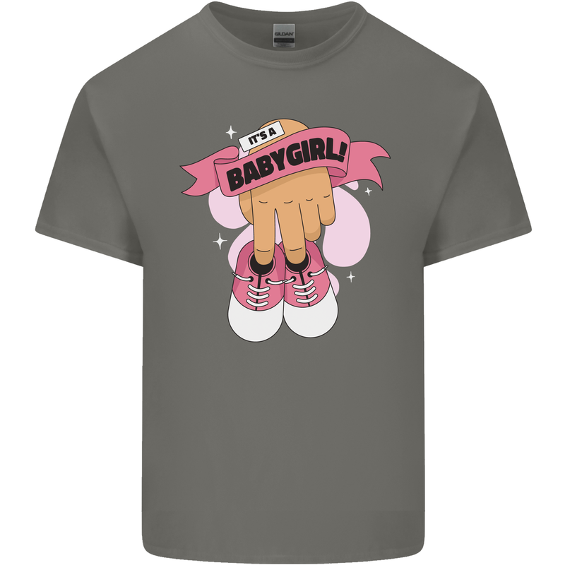 A Baby Girl Gender Reveal Christening Pregnancy Kids T-Shirt Childrens Charcoal
