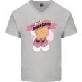 A Baby Girl Gender Reveal Christening Pregnancy Mens V-Neck Cotton T-Shirt Sports Grey