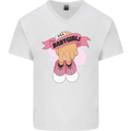 A Baby Girl Gender Reveal Christening Pregnancy Mens V-Neck Cotton T-Shirt White