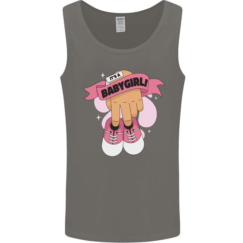 A Baby Girl Gender Reveal Christening Pregnancy Mens Vest Tank Top Charcoal