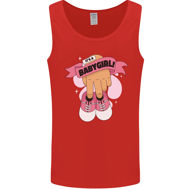 A Baby Girl Gender Reveal Christening Pregnancy Mens Vest Tank Top Red