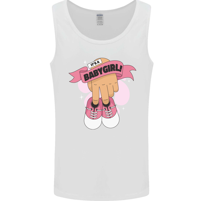 A Baby Girl Gender Reveal Christening Pregnancy Mens Vest Tank Top White