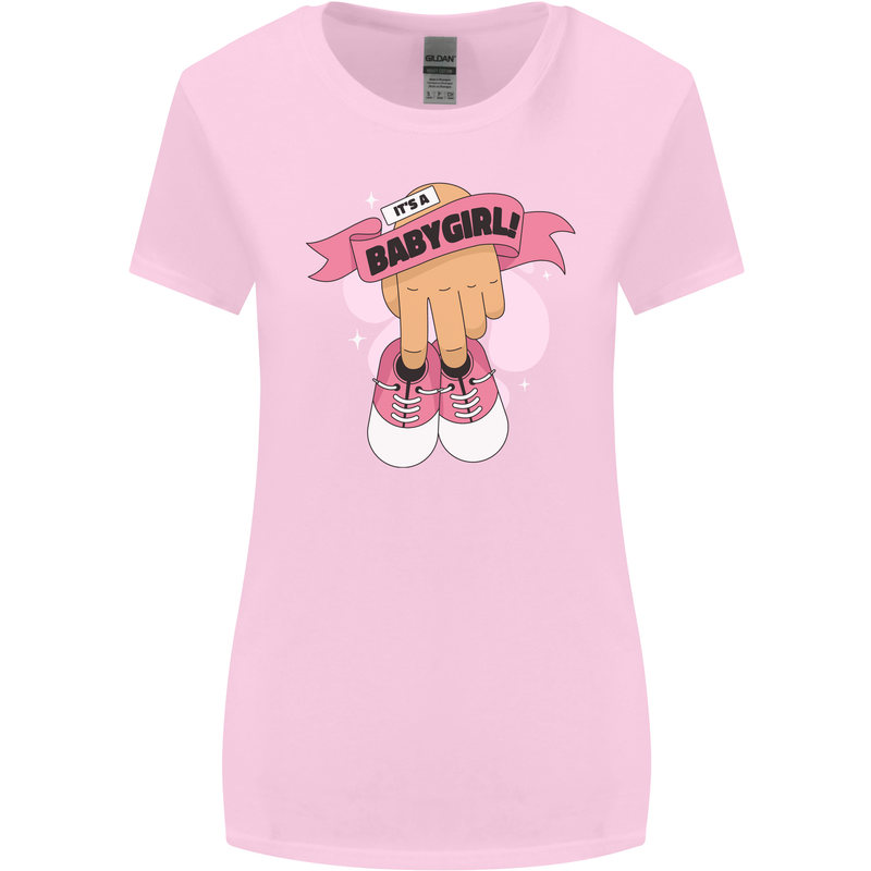 A Baby Girl Gender Reveal Christening Pregnancy Womens Wider Cut T-Shirt Light Pink