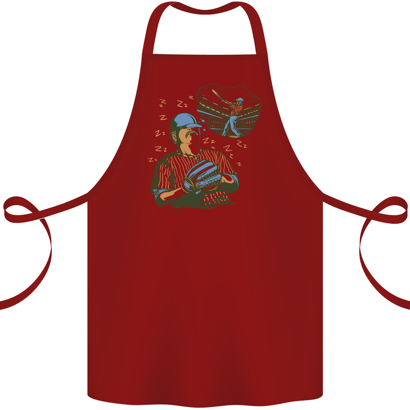 A Baseball Player Cotton Apron 100% Organic Maroon