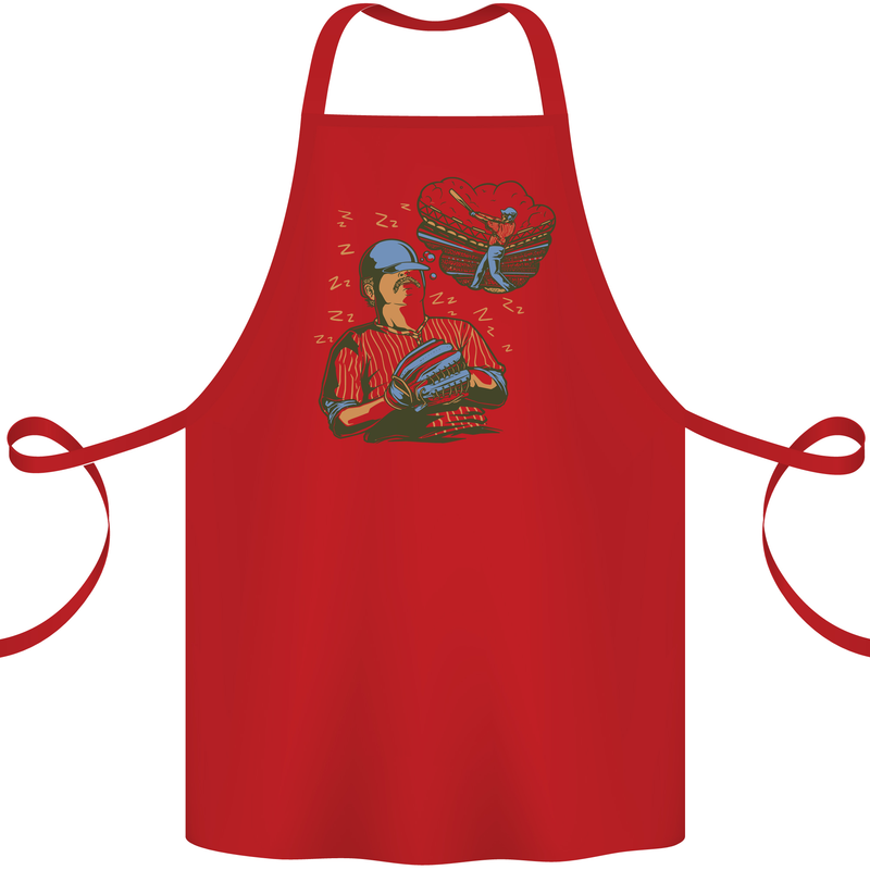 A Baseball Player Cotton Apron 100% Organic Red