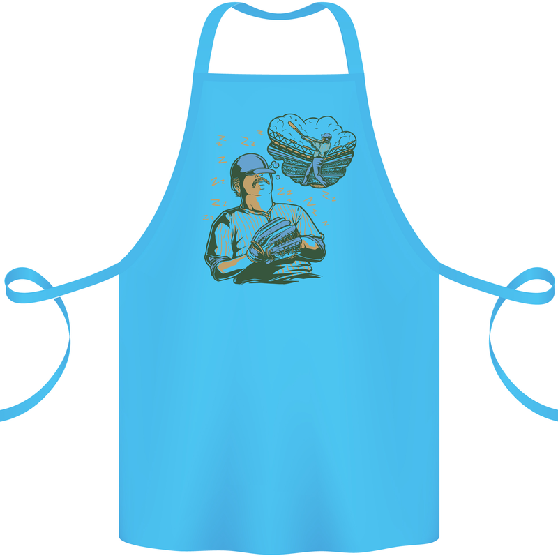 A Baseball Player Cotton Apron 100% Organic Turquoise