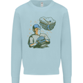 A Baseball Player Kids Sweatshirt Jumper Light Blue