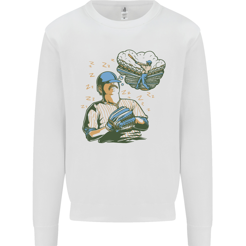 A Baseball Player Kids Sweatshirt Jumper White