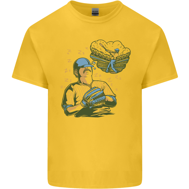 A Baseball Player Kids T-Shirt Childrens Yellow