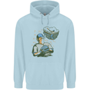 A Baseball Player Mens 80% Cotton Hoodie Light Blue