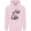 A Baseball Player Mens 80% Cotton Hoodie Light Pink