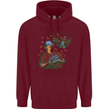 A Baseball Player Mens 80% Cotton Hoodie Maroon