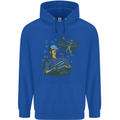 A Baseball Player Mens 80% Cotton Hoodie Royal Blue