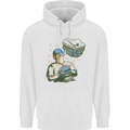 A Baseball Player Mens 80% Cotton Hoodie White