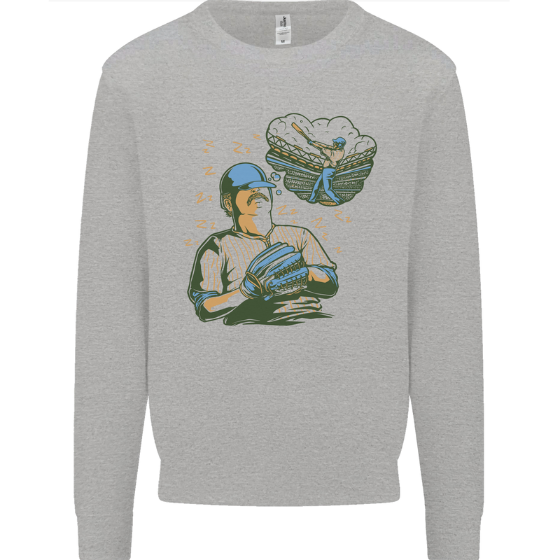 A Baseball Player Mens Sweatshirt Jumper Sports Grey