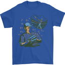 A Baseball Player Mens T-Shirt 100% Cotton Royal Blue