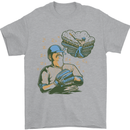 A Baseball Player Mens T-Shirt 100% Cotton Sports Grey