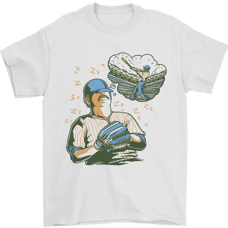 A Baseball Player Mens T-Shirt 100% Cotton White