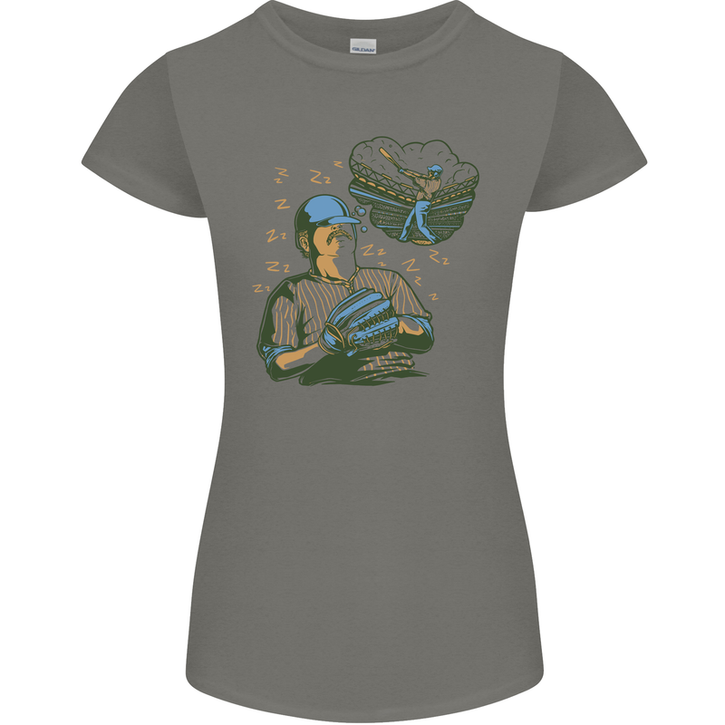 A Baseball Player Womens Petite Cut T-Shirt Charcoal