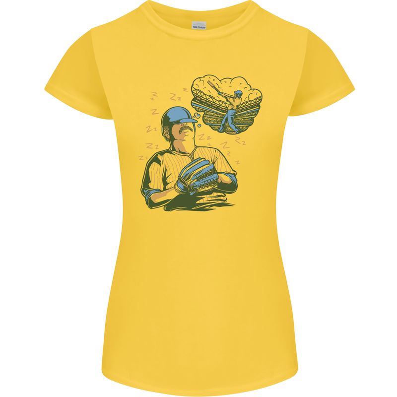 A Baseball Player Womens Petite Cut T-Shirt Yellow