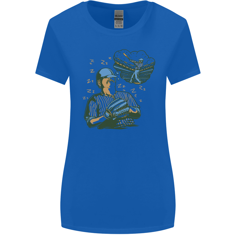 A Baseball Player Womens Wider Cut T-Shirt Royal Blue