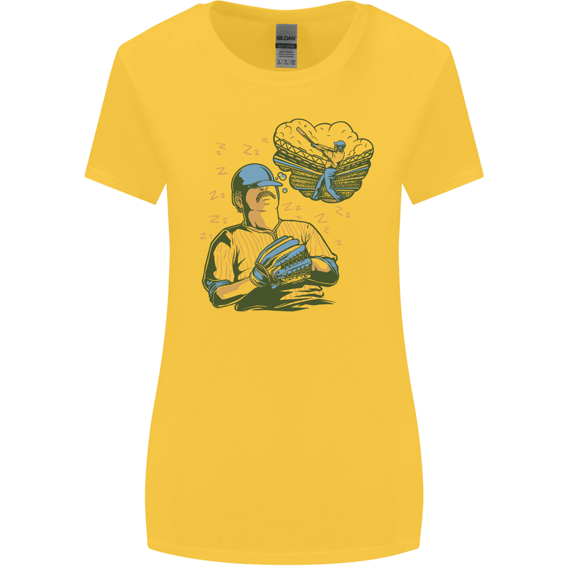 A Baseball Player Womens Wider Cut T-Shirt Yellow