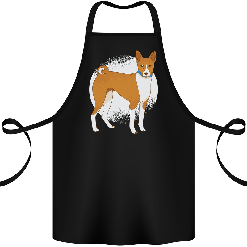 A Basenji Dog Cotton Apron 100% Organic Black