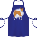 A Basenji Dog Cotton Apron 100% Organic Royal Blue