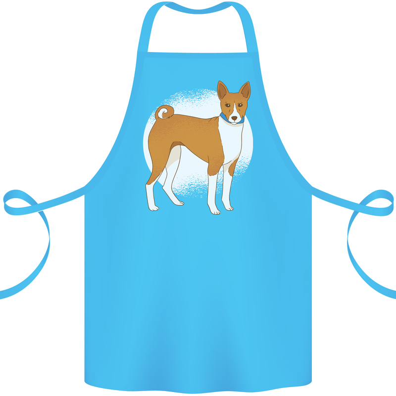 A Basenji Dog Cotton Apron 100% Organic Turquoise