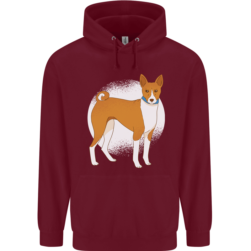 A Basenji Dog Mens 80% Cotton Hoodie Maroon