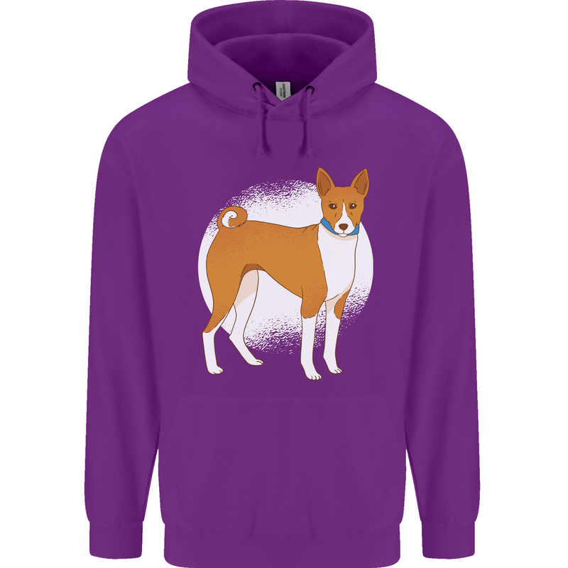 A Basenji Dog Mens 80% Cotton Hoodie Purple